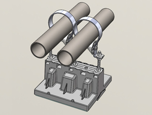 054 - Two Elevated 1"-3" Pipe Roller 
